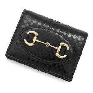 Gucci Horsebit Wallet Python Leather Black
